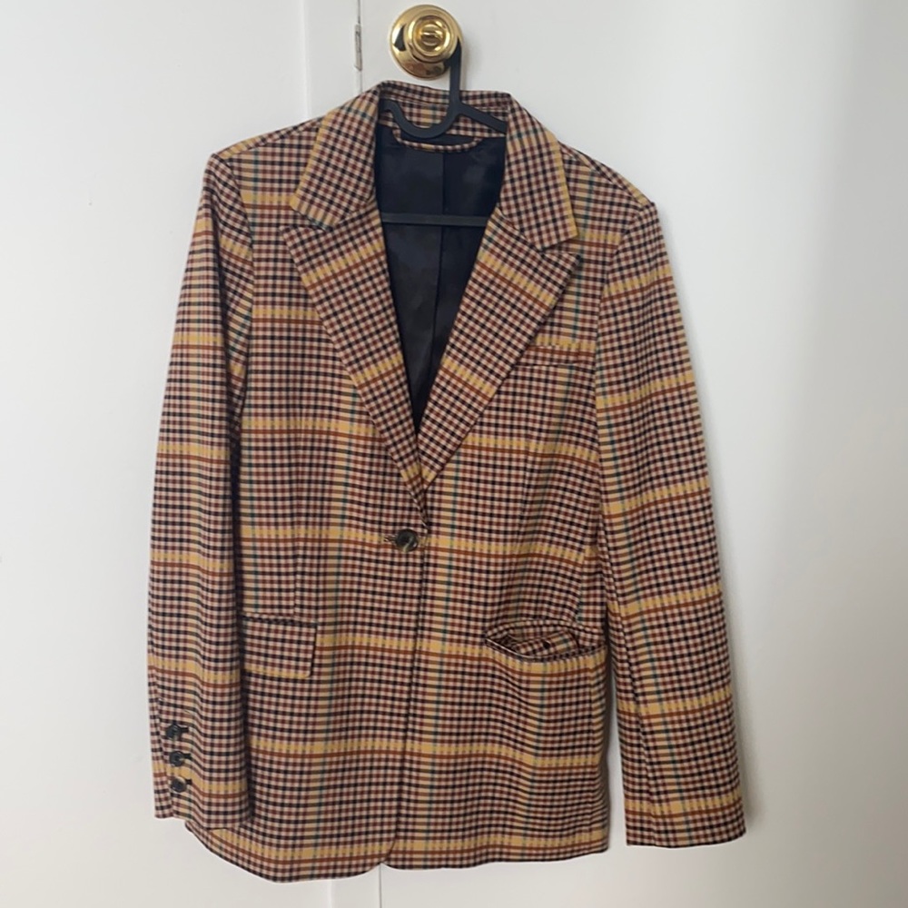 & Other stories checked blazer with belt